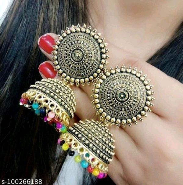 Twinkling Beautiful Kundan Jhumka For Girls and women. (Green Color) - Multi Colour, Free Size