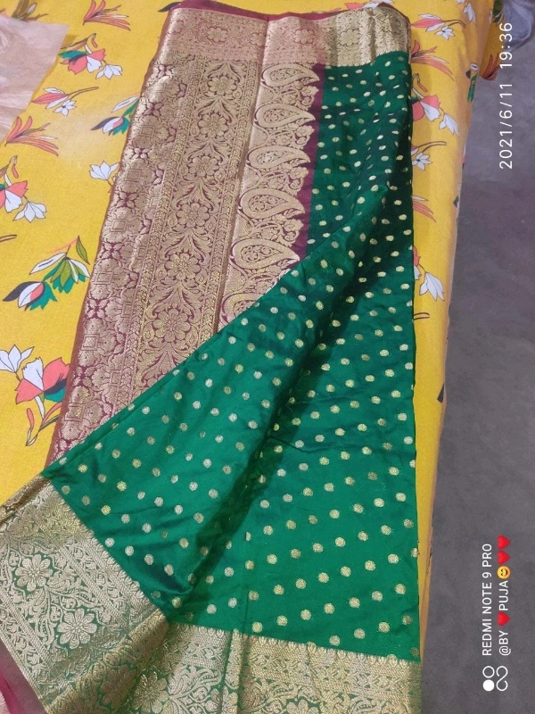 Cotton Silk Sarees   - Green