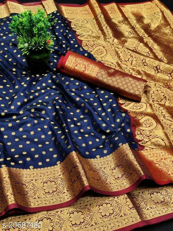 Cotton Silk Sarees   - Dark Blue