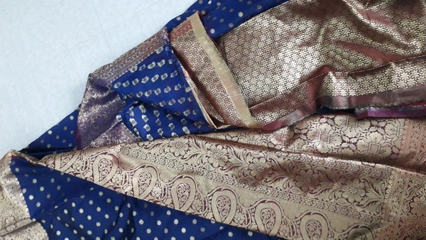 Cotton Silk Sarees   - Dark Blue