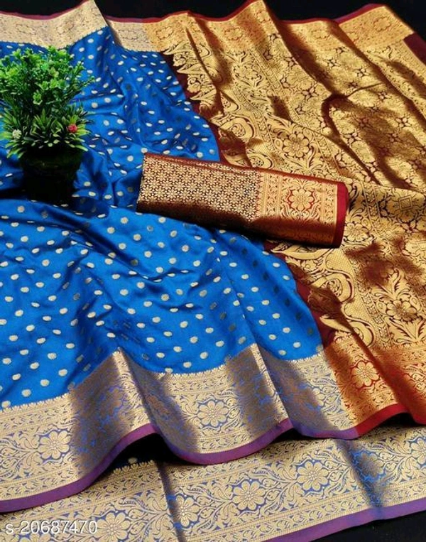 Cotton Silk Sarees   - Blue
