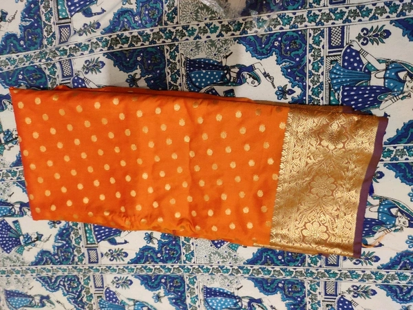 Cotton Silk Sarees   - Orange