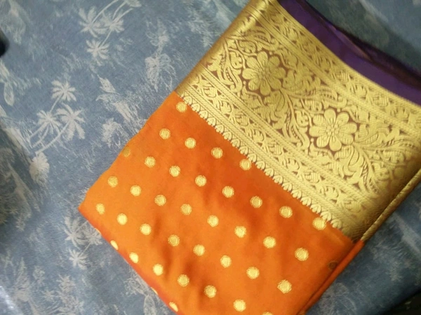 Cotton Silk Sarees   - Orange