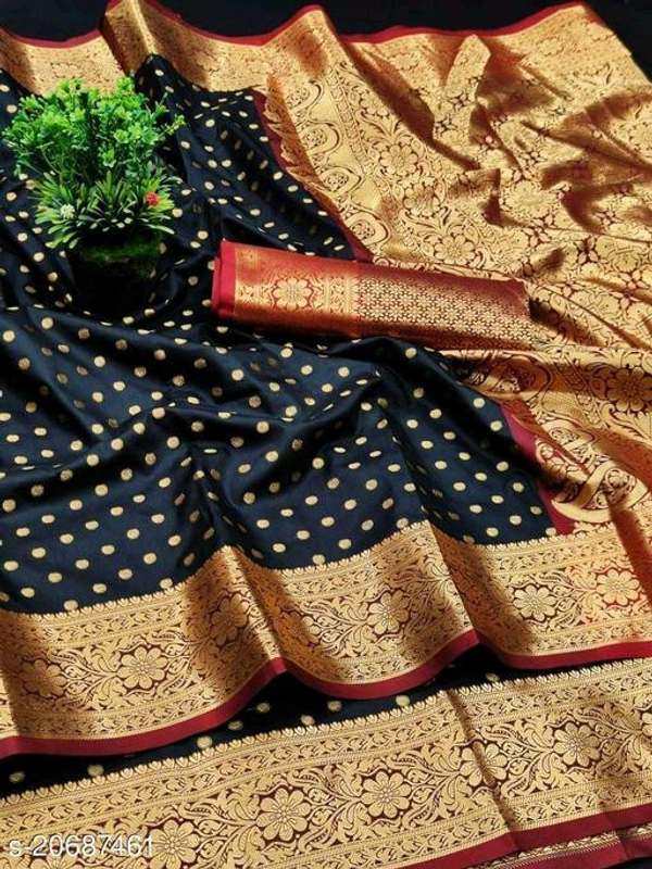 Cotton Silk Sarees   - Black