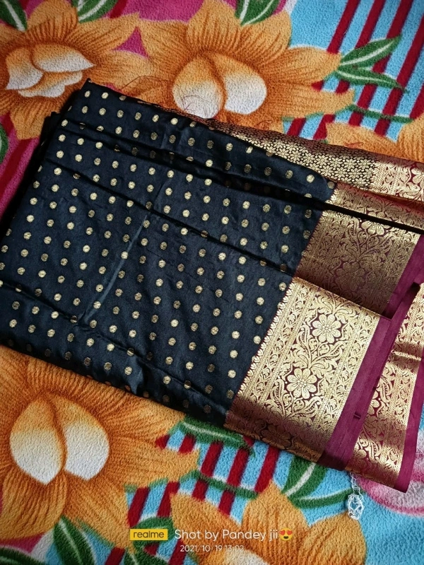 Cotton Silk Sarees   - Black