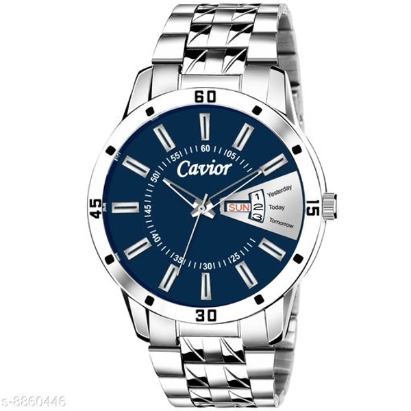 Mens Blue Day and Date Function Analog Watch - Free Size
