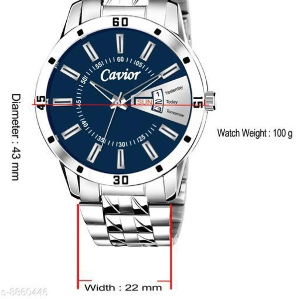 Mens Blue Day and Date Function Analog Watch - Free Size