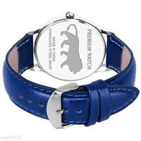 Mens Silver Day Date Analog Watch - Dark Blue