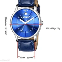 Mens Silver Day Date Analog Watch - Dark Blue