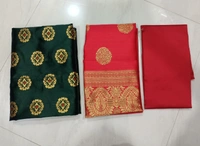 Women's Green Floral Zari Suits & Dress Materials - Un Stitched