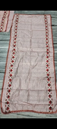 Women's Pink Embroideredi Cotton Suits & Dress Materials - Un Stitched