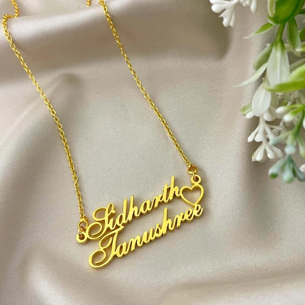 SHASTASHOPPING Personalized Couple name chain - Golden, WARRANTY, FREE SIZE