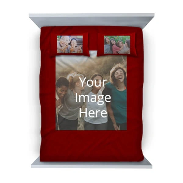 Shasta Shopping  Customized Photo Printed Double Bed Sheet with 2 Pillow Covers 