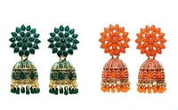 SHASTA SHOPPING Flower Pattern Premium Quality Jumka Combo For Girls and Woman Set of 6 Pairs - Free Size