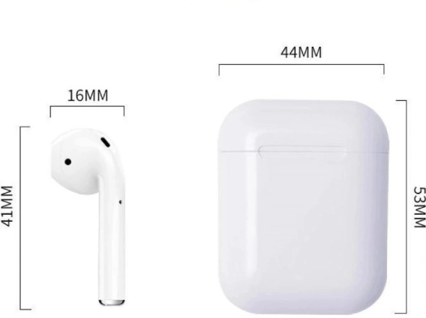 Red I12 TWS wireless earphones wireless earphones wireless Bluetooth Headset - White
