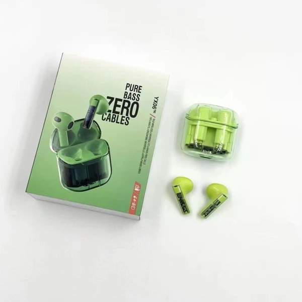 Phonoric YX - 06 Earbuds with Transparent Body and Case with built-in mic Bluetooth Headset - Green