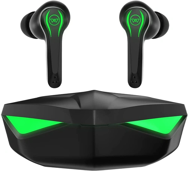 Wings Phantom Gaming TWS with 50ms Low Latency Bluetooth 5.3 Headset Bluetooth Gaming Headset - Black