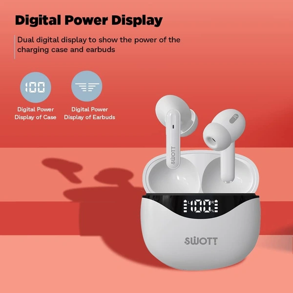 swott airLIT 006 Truly Wireless Earbuds - White