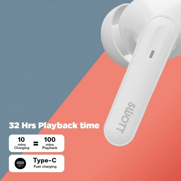 swott airLIT 006 Truly Wireless Earbuds - White