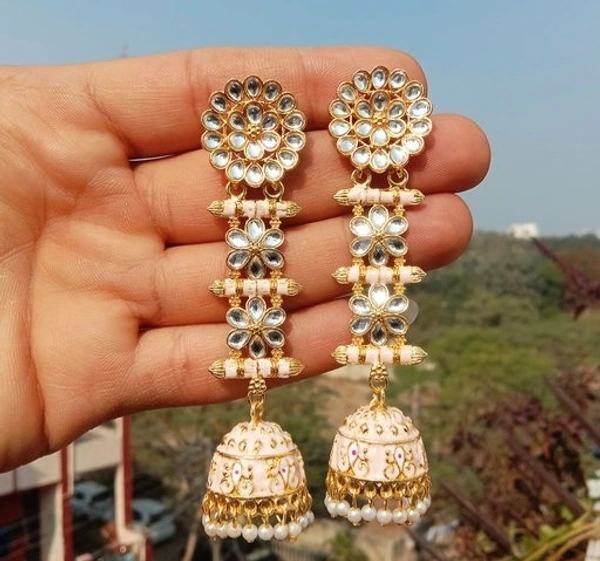 Designer Long Jhumka Earring For Women kundans  