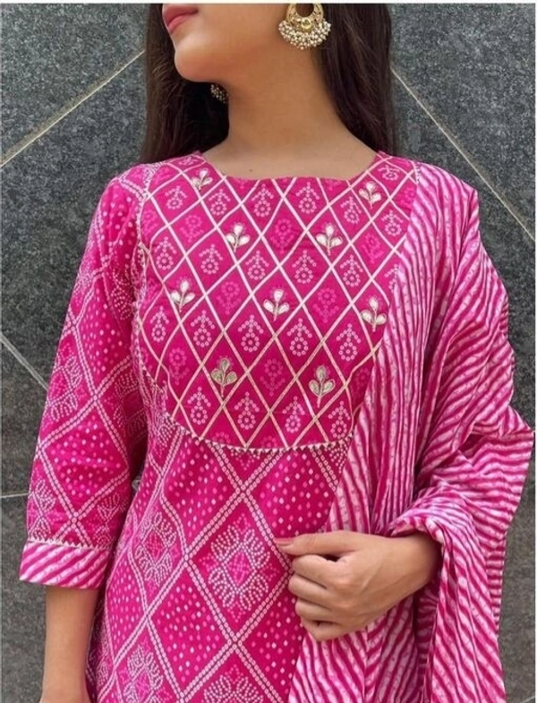 Pink  Women Kurti Dupatta Set  -  M, L, XL, XXL
