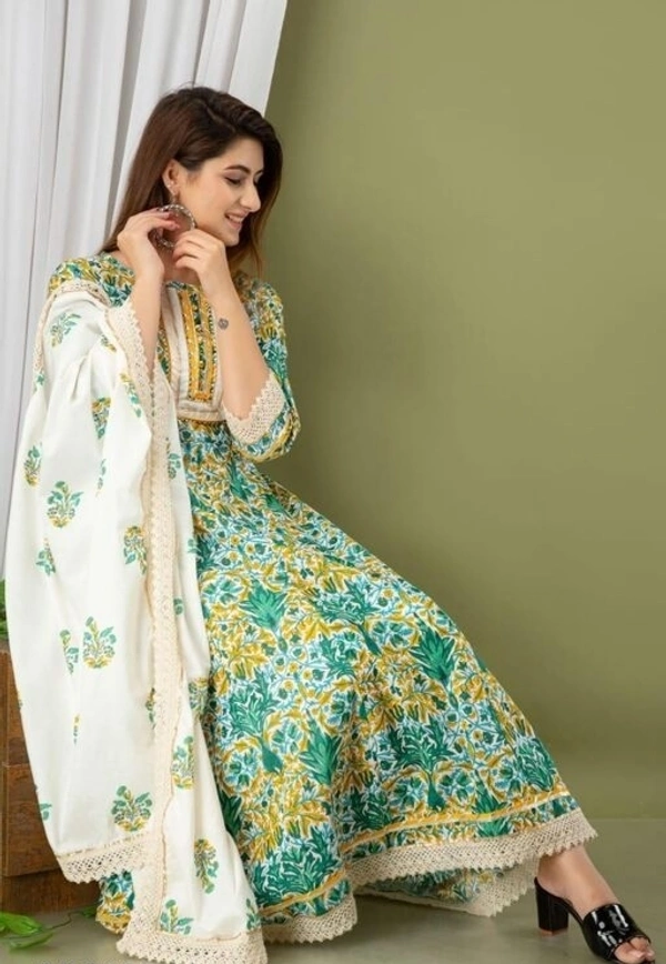 Printed Women Kurta And Dupatta Set  - XL, L, M, XXL
