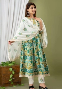 Printed Women Kurta And Dupatta Set  - XL, L, M, XXL