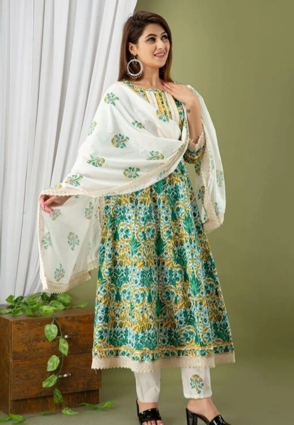 Printed Women Kurta And Dupatta Set  - XL, L, M, XXL