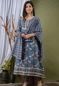 Beautiful Kurta And Dupatta Set With Pant  - XL, L, M, XXL