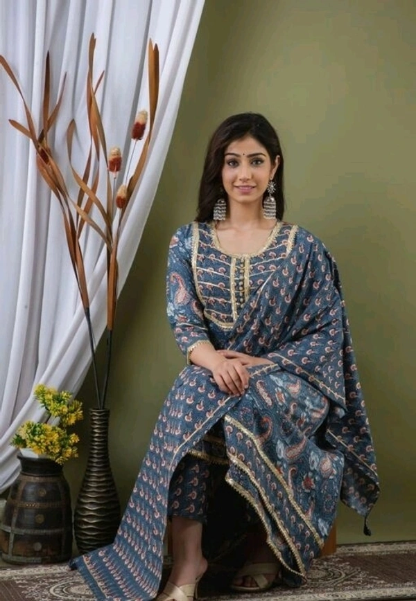 Beautiful Kurta And Dupatta Set With Pant  - XL, L, M, XXL
