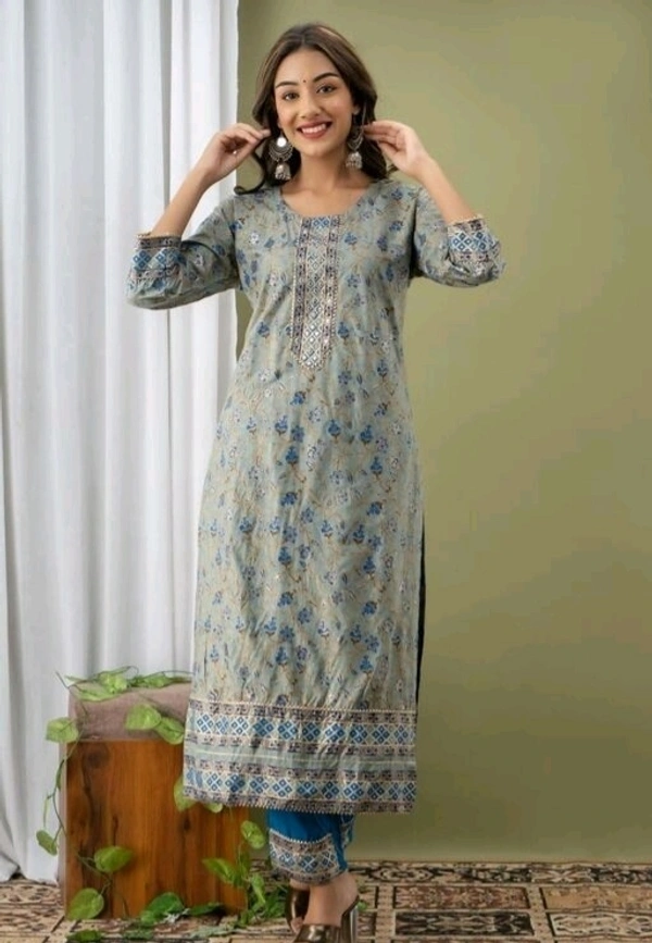 Printed Kurti Set With Dupatta And Pant - XL, L, M, XXL