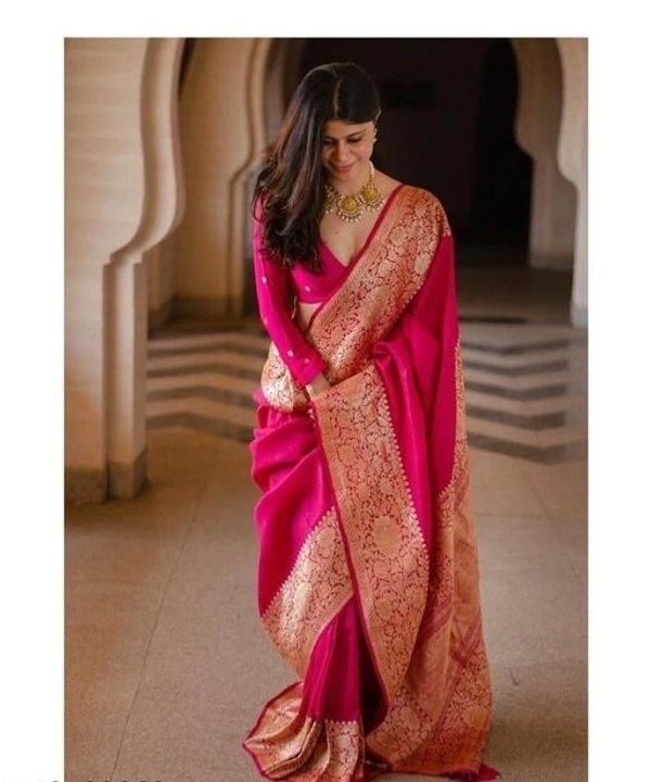 Handwoven moonga tussar silk kadhwa banarsi saree - free