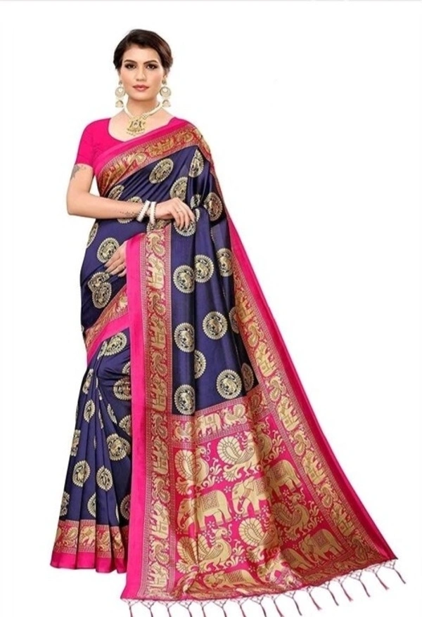 Animal Printed Art Silk Sarees  - Free Size 