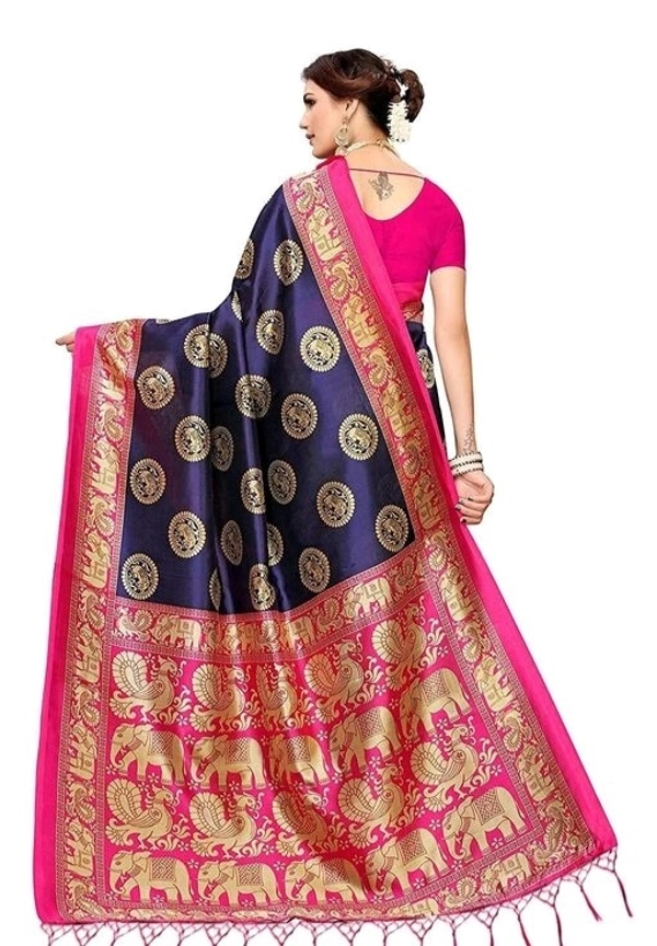 Animal Printed Art Silk Sarees  - Free Size 