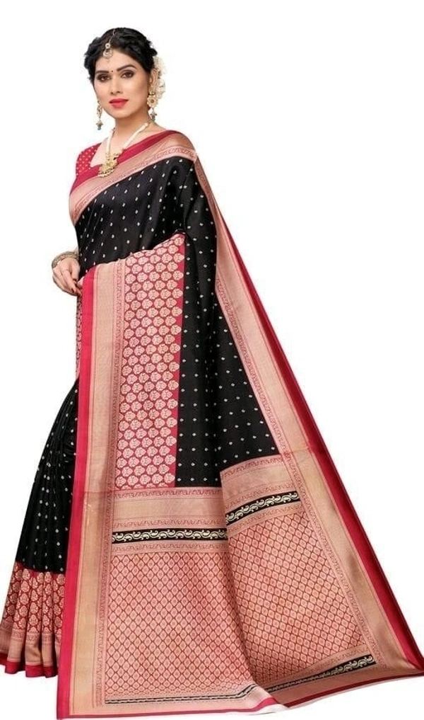 Printed Daily Wear Art Silk Sarees  - Free Size 