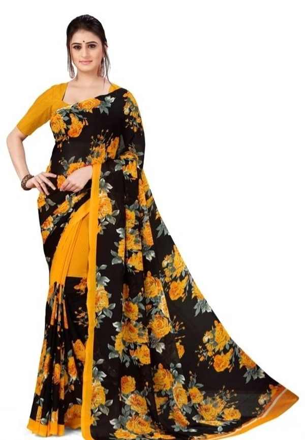 Kashi Sarees Printed Daily Wear Georgette Sarees  - Free Size 