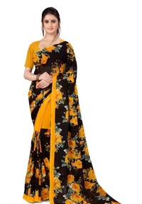 Kashi Sarees Printed Daily Wear Georgette Sarees  - Free Size 