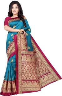 Printed Fashion Art Silk Sarees  - Free Size 