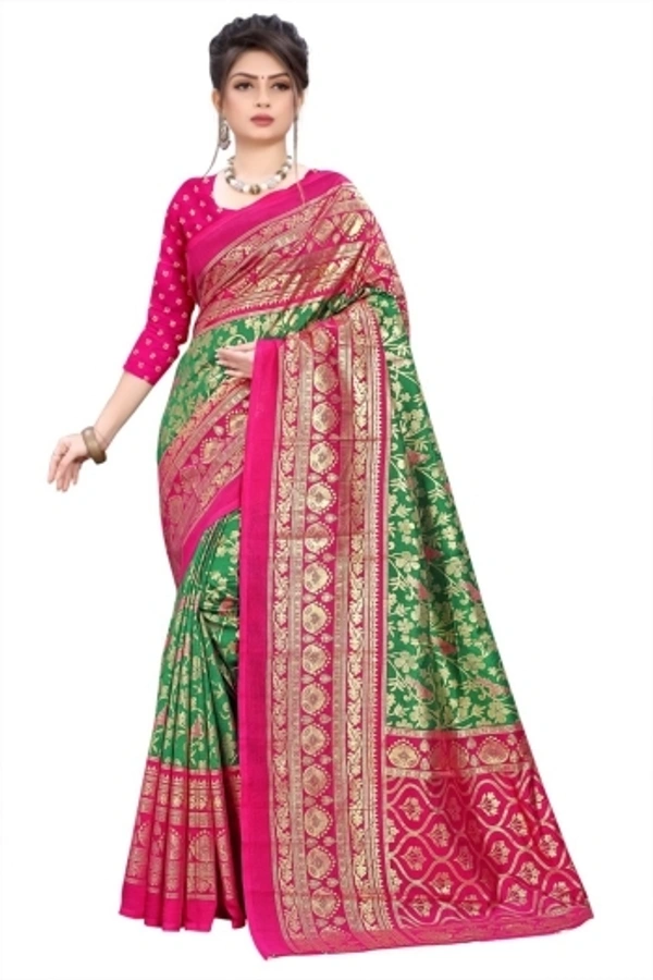 Printed Maysore Silk Saree  - Free Size 