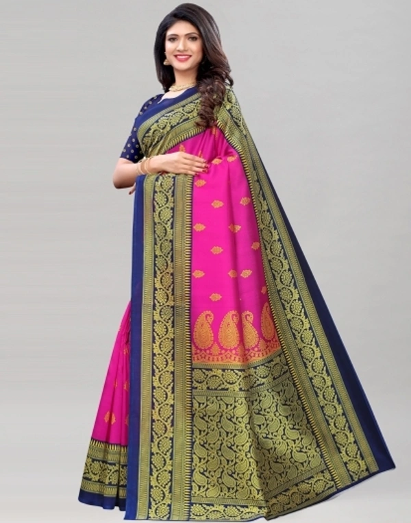 Kanjivaram Cotton Silk Saree - Free Size 