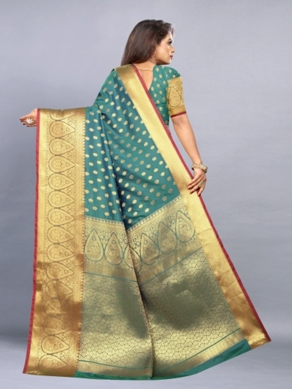 Banarasi Cotton Silk, Jacquard Saree  - Free Size 