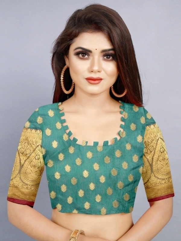 Banarasi Cotton Silk, Jacquard Saree  - Free Size 