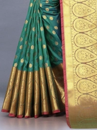 Banarasi Cotton Silk, Jacquard Saree  - Free Size 