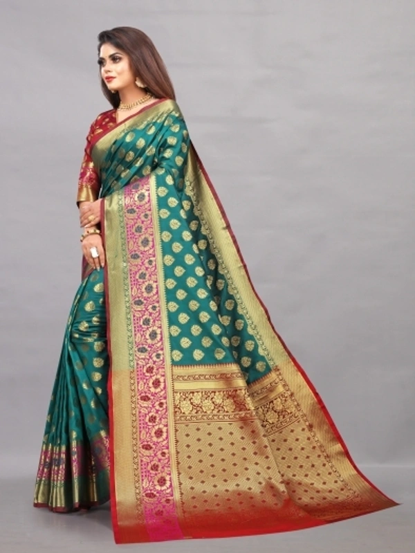 Self Design Kanjivaram Pure Silk, Sarees  - Free Size 