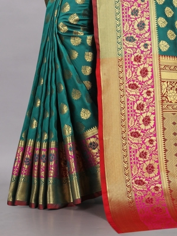 Self Design Kanjivaram Pure Silk, Sarees  - Free Size 