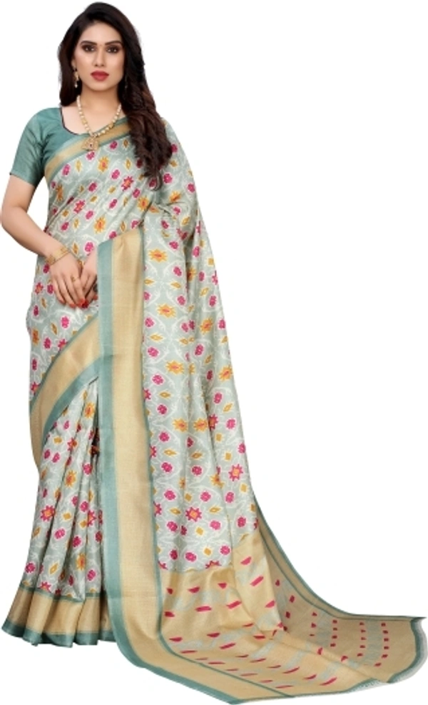 Ikkat Khadi Silk Saree - free Size 