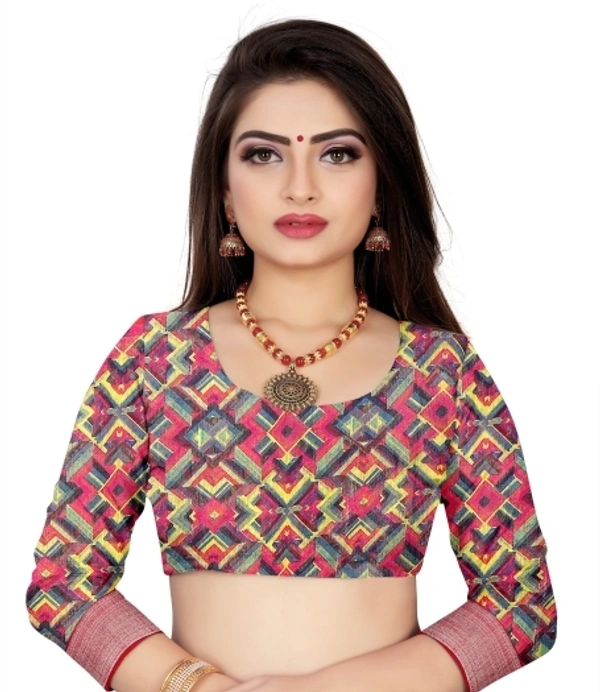 Embroidery Cotton Blend Sarees  - Free Size 