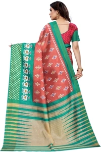 Animal Printed Cotton Silk Sarees  - Free Size 