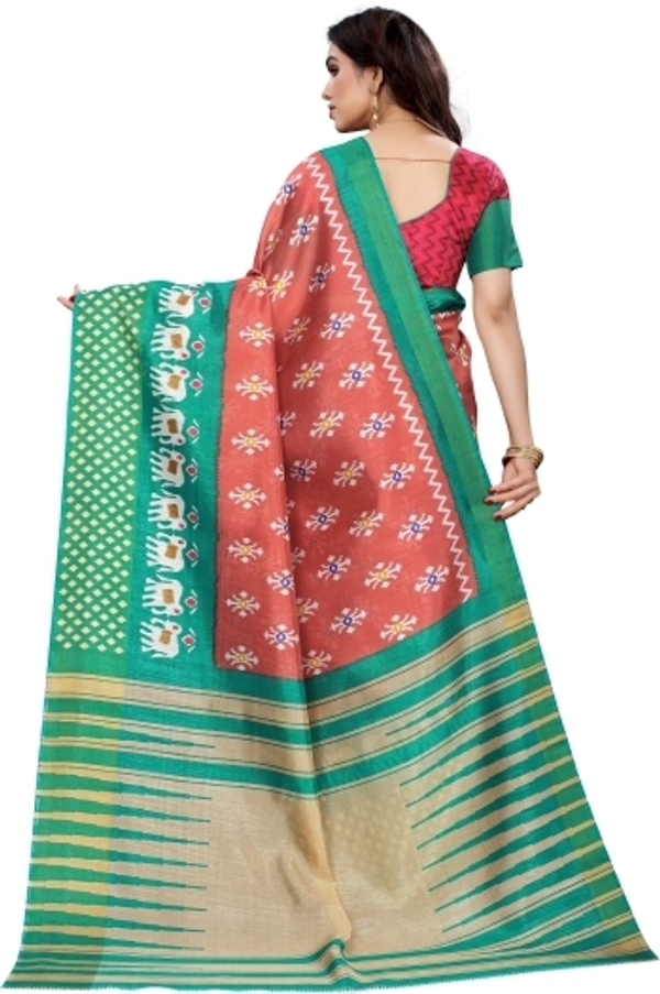 Animal Printed Cotton Silk Sarees  - Free Size 
