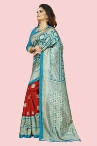 Printed Banarasi Vichitra Silk Sarees  - free Size 